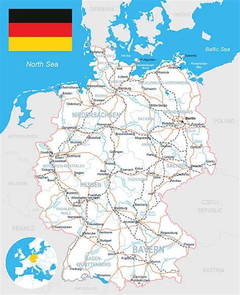 Map of East Germany .ai Royalty Free Stock SVG Vector