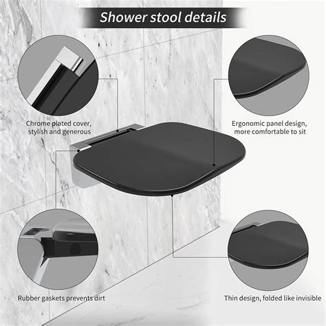 Easywow Folding Shower Chair Wall Mounted Fold Down Shower Seat Lb