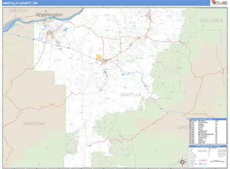 Umatilla County, Oregon Zip Code Wall Map | Maps.com.com