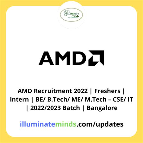 AMD Recruitment 2022 Freshers Intern BE B Tech ME M Tech CSE