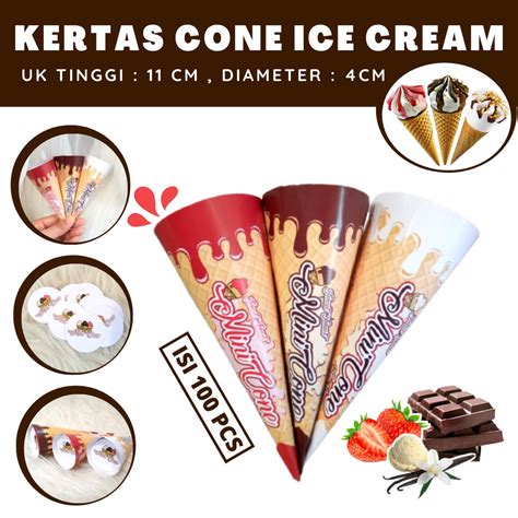 Jual Ice Cream Cone Kemasan Eskrim Cone Es Krim Contong Lucu Korneto