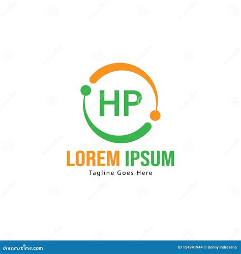 Plantilla Inicial Del Logotipo De HP Con Un Marco Moderno Ilustración