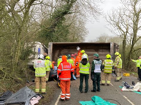 Fire crews respond after collision between car and tipper lorry