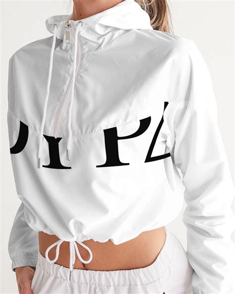 Womens Cropped Windbreaker White Base Color Xl In 2021 Women Crop Windbreaker Women