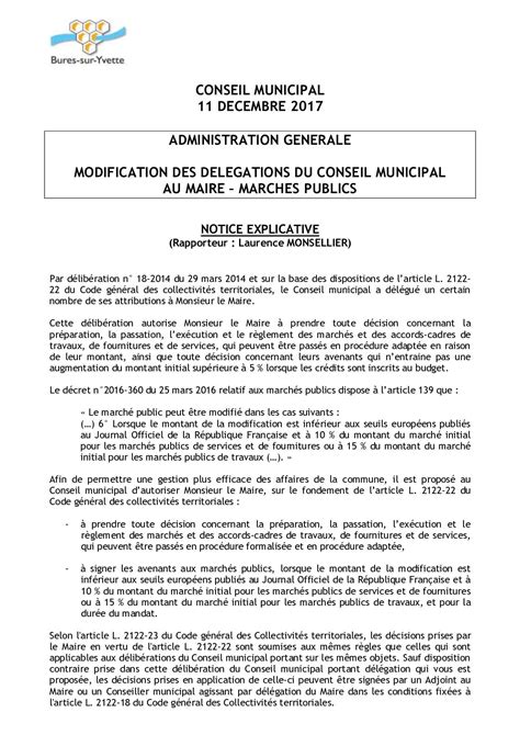 Calam O Notice Projetdelib Modif D L Gation Du Conseil Au Maire