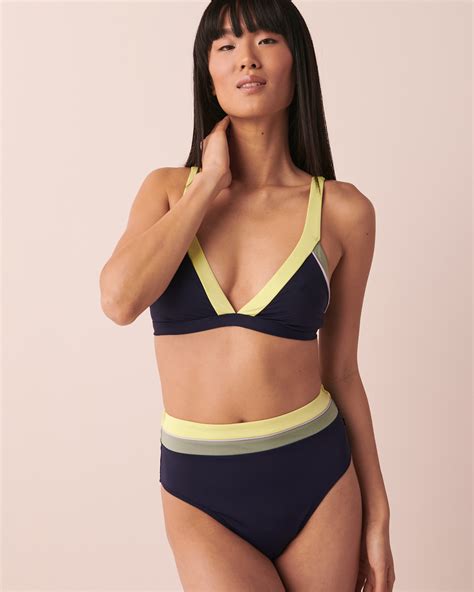 Bas De Bikini Taille Haute COLOURBLOCK Bloc De Couleurs La Vie En Rose