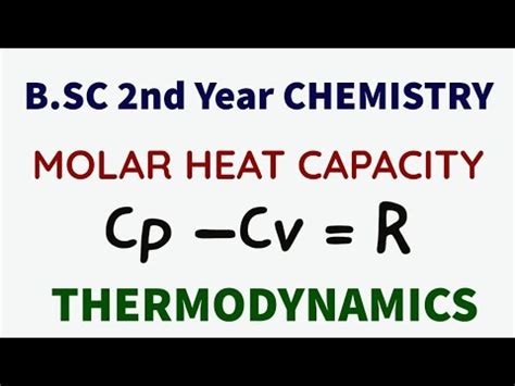 Molar Heat Capacities Relation Between Cp And Cv Thermodynamics B