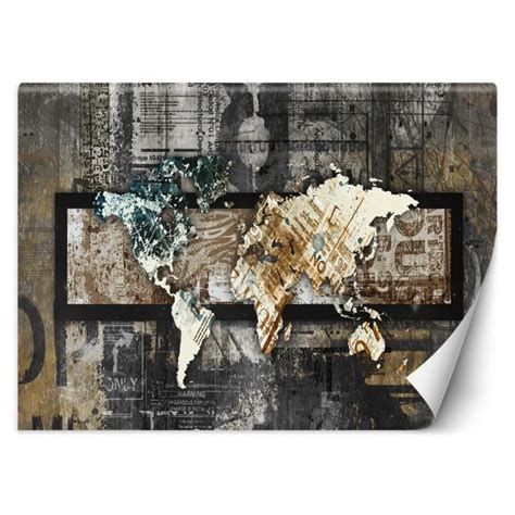 Papier Peint Entoilage 130g M2 Motif Carte Du Monde De Style