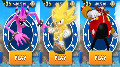 Sonic Dash Super Sonic Unlocked Vs All Bosses Zazz Eggman All 68 Characters Unlocked Shadow