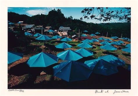 Christo and Jeanne-Claude, Umbrellas Jinba Blue, Photograph, Handsigned, Numbered, Edition ...