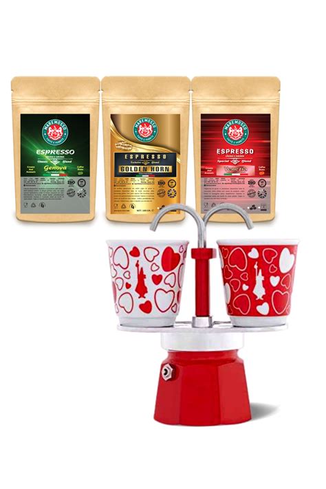 Bialetti Mini Express Set Cup Espresso Bardakl Cuore Ve Gr X