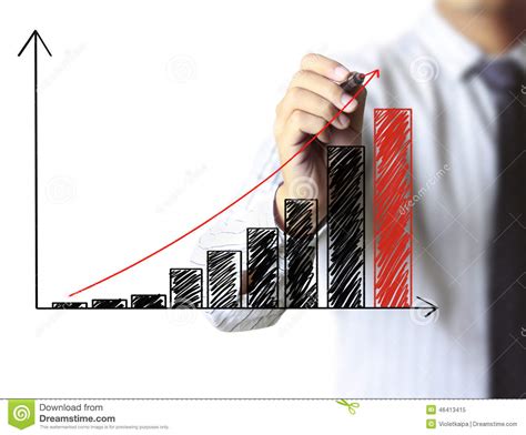 Uomo Che Disegna Un Affare Del Grafico Immagine Stock Immagine Di