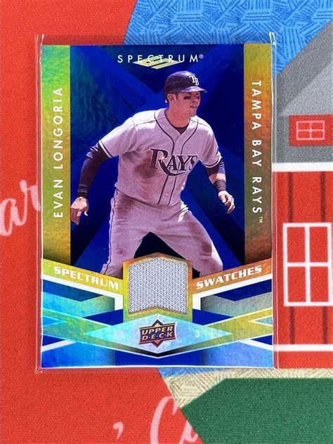 Upper Deck Spectrum Swatches Blue Evan Longoria Tampa Bay Rays Ss