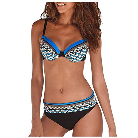 ZOURIH Women S Split Swimsuit Women Floral Print Bikini Set Swimming