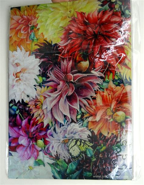 Adult Jigsaw Puzzle Flowers Dahlia Nature Lover Games Etsy