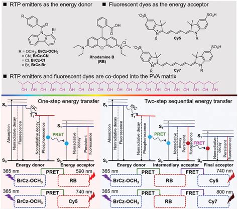 Chemical Structures Of Organic RTP Emitters As The Energy Donor And