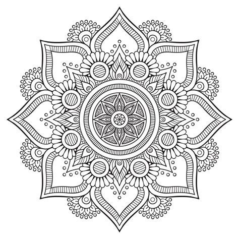 Mandala Para Colorear Y Relajarse Concentrarse Con Tramas Y Colores