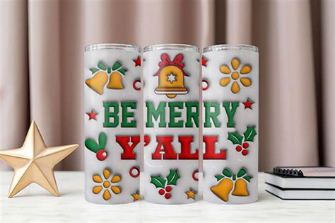 D Inflated Christmas Tumbler Wrap Png Graphic By Creative Booth