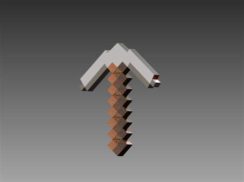 Minecraft Pickaxe In Real Life 3d Cad Model Library Grabcad