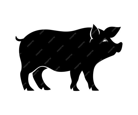 Premium Vector Silhouette Of A Pig Vector Illustration