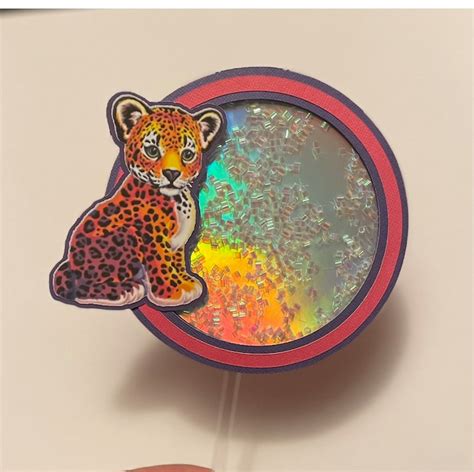 Lisa Frank Inspired Cake Topper Shaker Etsy