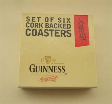 Boxed Set Of Guinness Cork Backed Coasters Picclick Uk