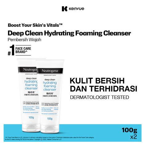 Jual Neutrogena Deep Clean Hydrating Foaming Cleanser Pembersih Wajah 100gr Isi 2 Shopee