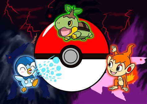 Sinnoh Starters By Dm7111722 On Deviantart