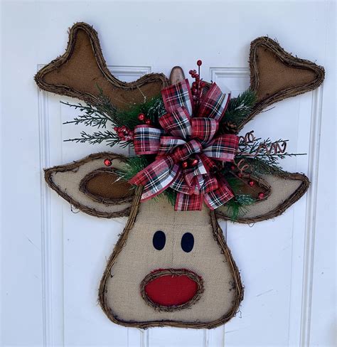 Christmas Door Hanger Reindeer Door Hanger Christmas Door Hanger For