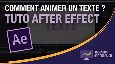 Comment Animer Un Texte Sur After Effect Tuto Motion Design Youtube