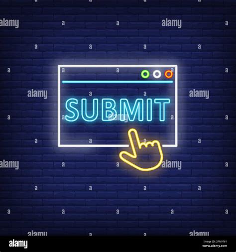 submit neon sign stock vector image art alamy