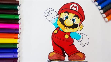 رسم سوبرماريو من لعبه ماريو How To Draw Super Mario Youtube