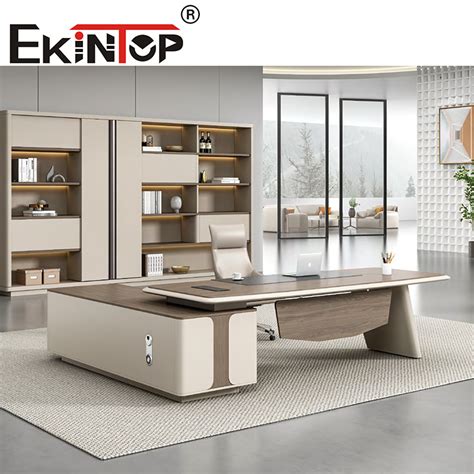 Ekintop Modern Luxury Office Furniture L Shape Boss Executive Office