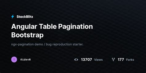 Angular Table Pagination Bootstrap StackBlitz