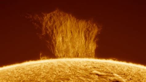 Mile Tall Plasma Waterfall Seen Showering The Sun Space