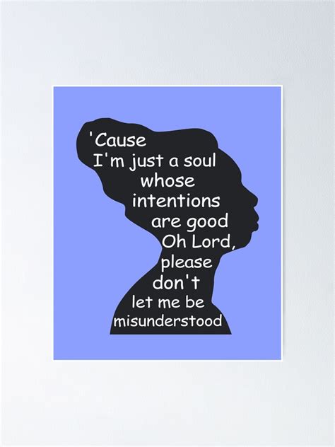 "Nina Simone Don't Let Me Be Misunderstood Lyrics design" Poster by ...