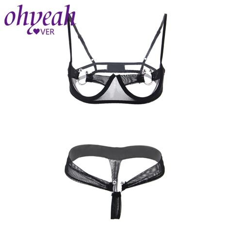 Ohyeahlover Underwear Open Bra Set Solid Hot Sexy Lingerie Set Erotic