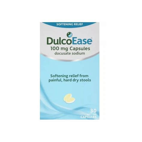 Dulcoease Stool Softener 100mg 30 Capsules Caplet Pharmacy