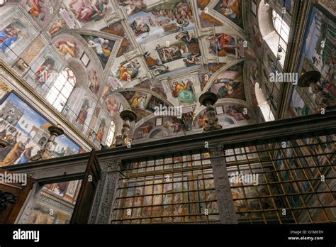 The Sistine Chapel Ceiling Painted By Michelangelo Stock Photo Alamy