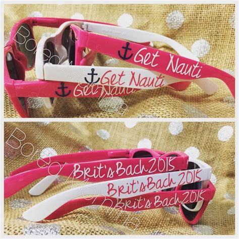 Personalized Bachelorette Party Sunglasses Get Nauti Nautical Themed