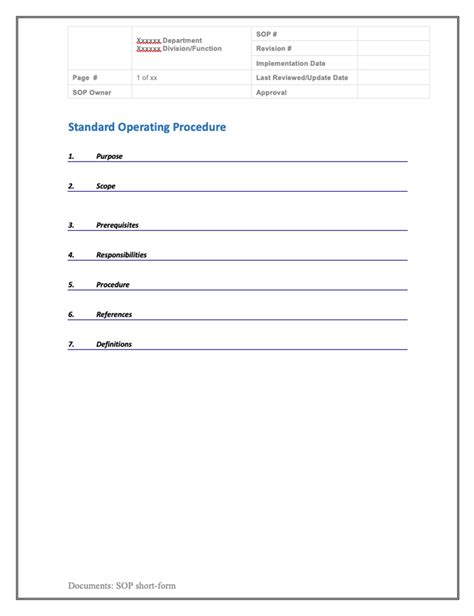 Plantillas Gratuitas De Procedimientos Normalizados De Trabajo PNT De