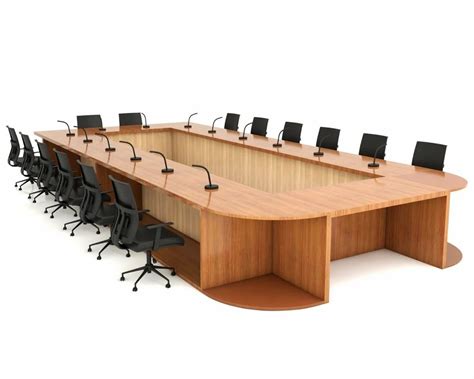 Rectangle Table 14 Seater Wooden Conference Table Chair Set Without