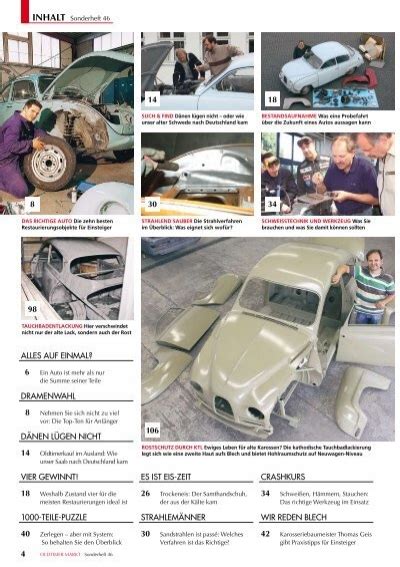 OLDTIMER MARKT Sonderheft Restaurieren Teil 1 Inhalt Pdf