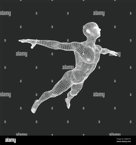 Hovering In Air Man Floating In The Air 3d Model Of Man Human Body