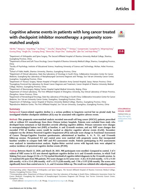 PDF Cognitive Adverse Events In Patients With Lung Cancer Treated