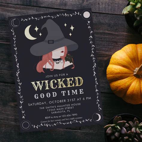 Real Foil Wicked Witch Halloween Party Invitation Zazzle