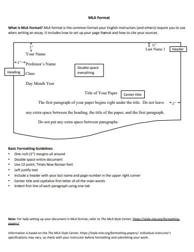 Free Mla Format Samples In Pdf Ms Word