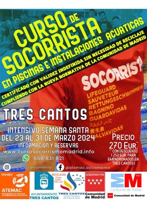 Curso De Socorrista En Piscinas E Instalaciones Acu Ticas En Tres Cantos