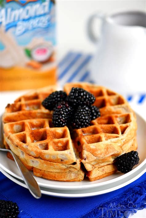 Overnight Blackberry Yeast Waffles with Blackberry Syrup - Mom On Timeout