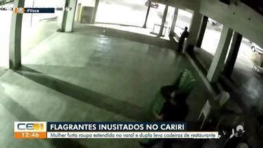 CETV 1ª Edição Fortaleza Câmeras flagram furtos de roupa no varal e